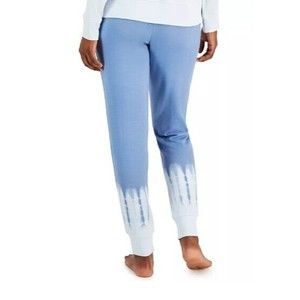NWT Alfani Women's Printed Jogger Pajama Pants, Blue Diagonal Tie Dye Size: XXL
